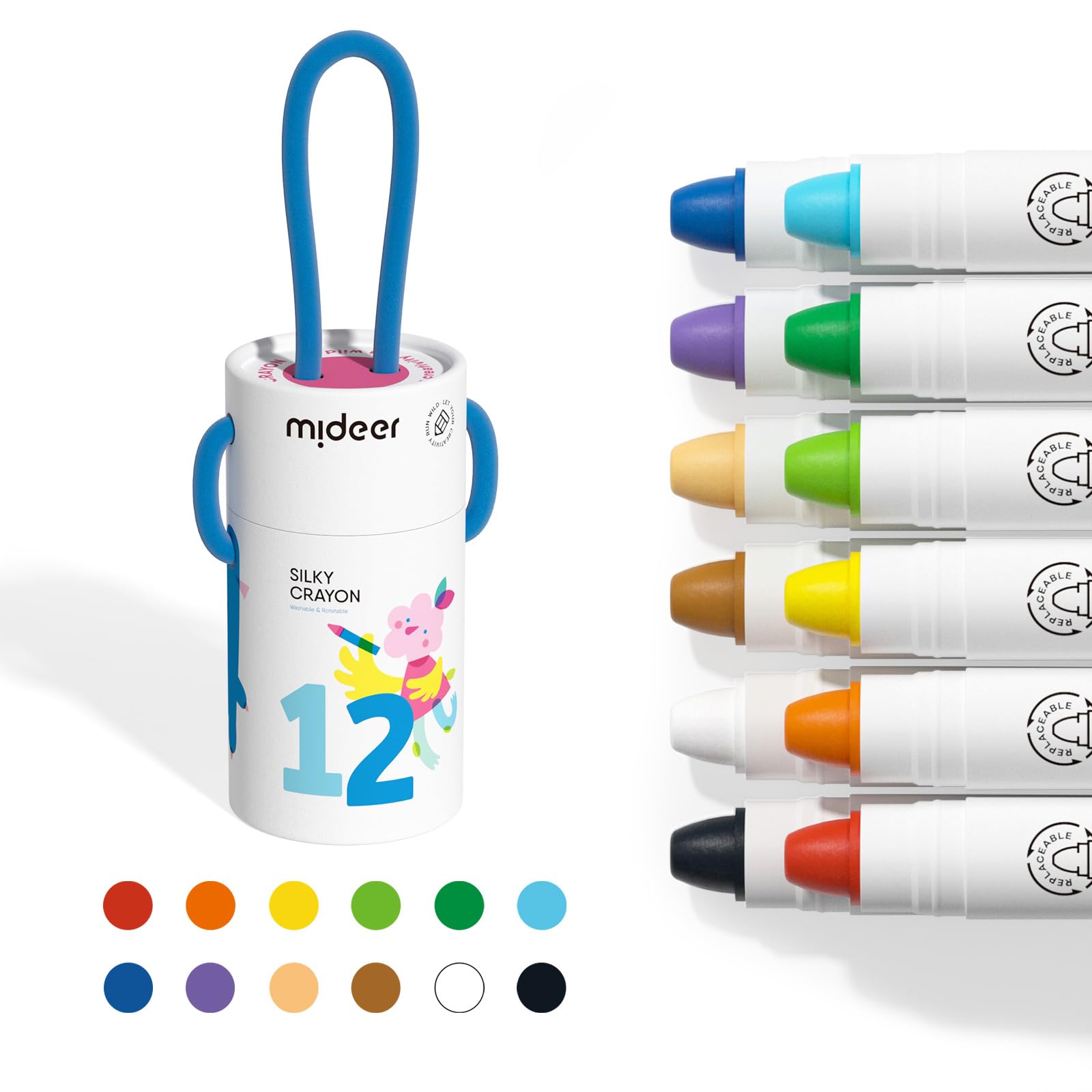 Silky Crayon Pens with Caps - New & Improved Version