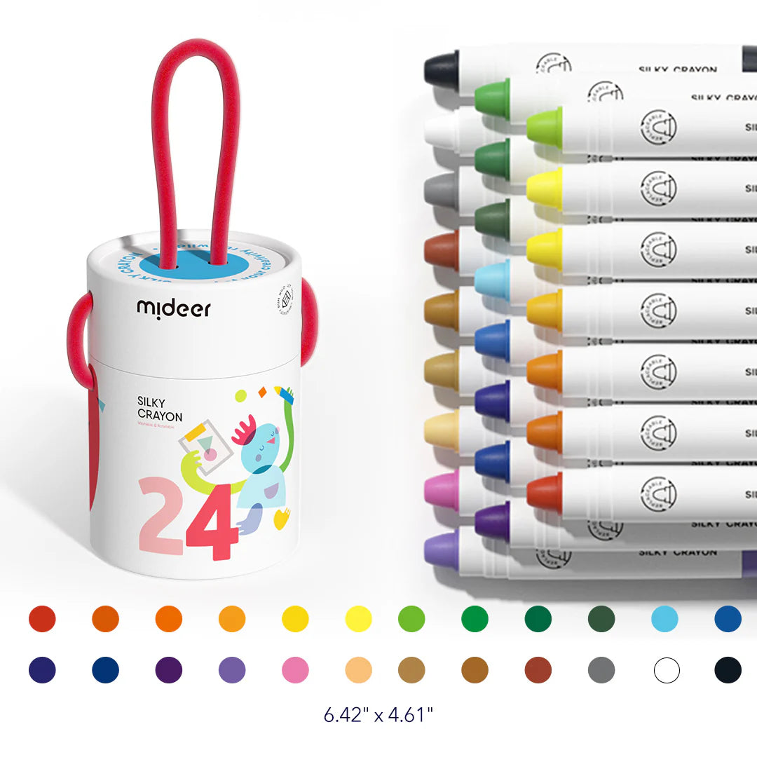 Silky Crayon Pens with Caps - New & Improved Version