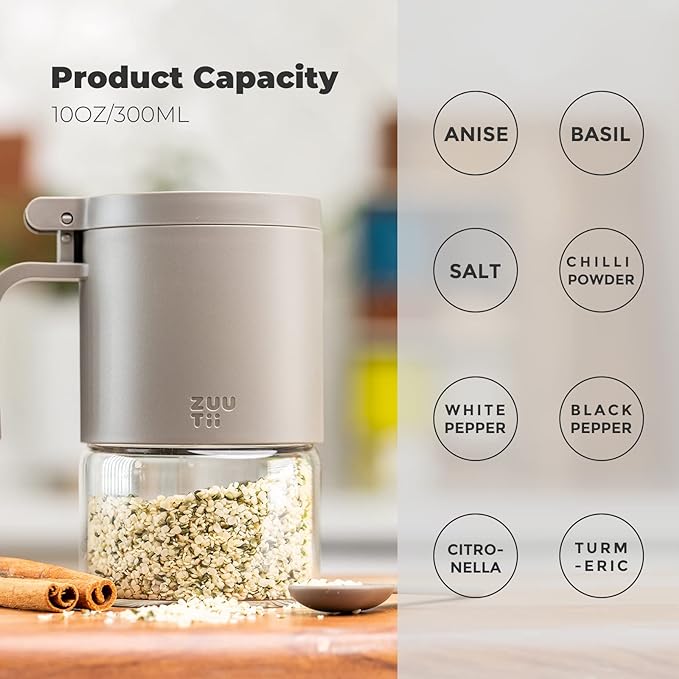 Glass Spice Jar with Dual Spoons - 300ml