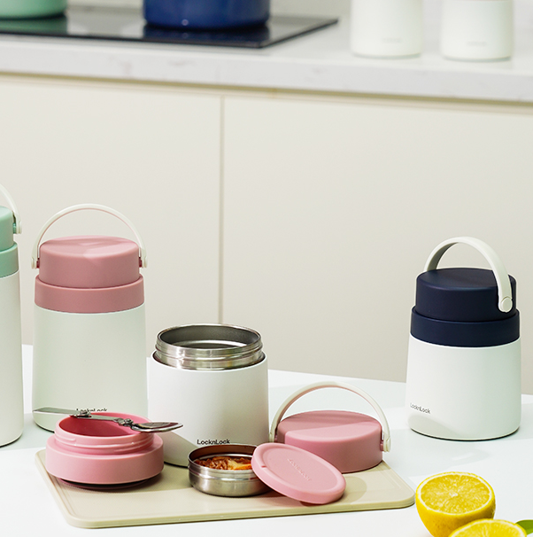 Thermal Handle Food Jar with Folding Spoon 500ml