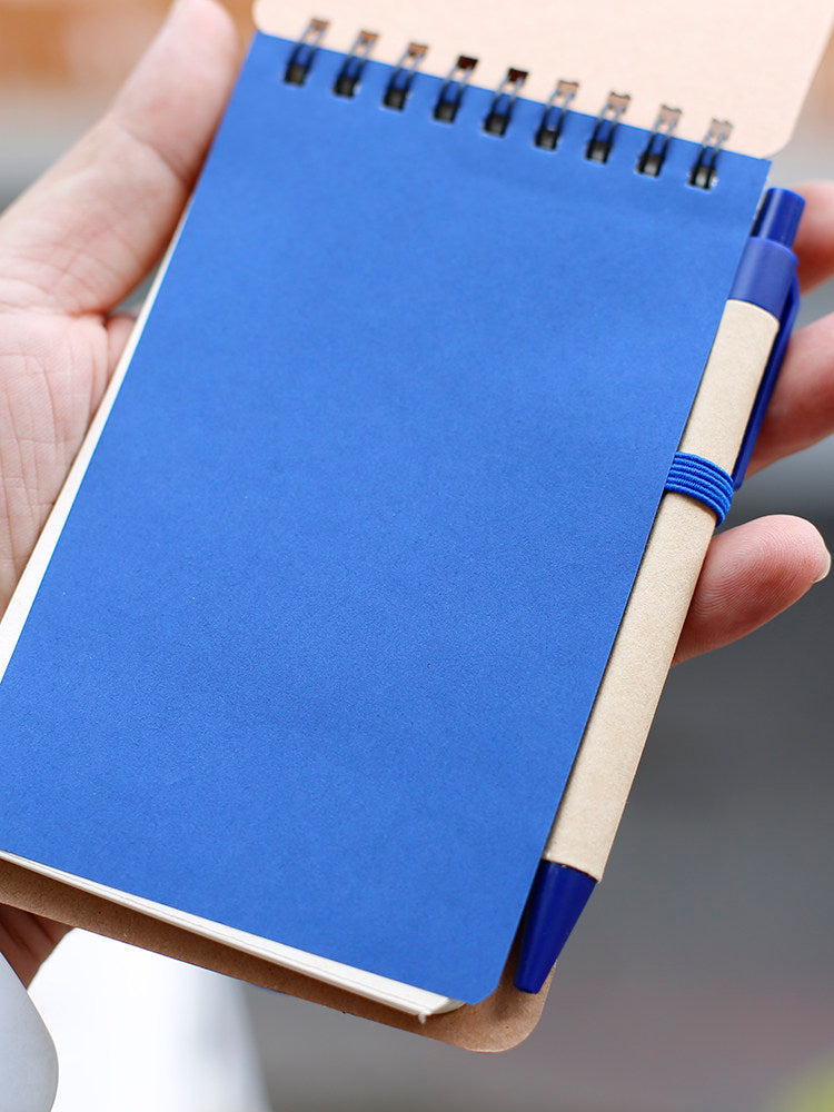 Recycled Kraft Pocket Notebook & Pen – 140 Pages