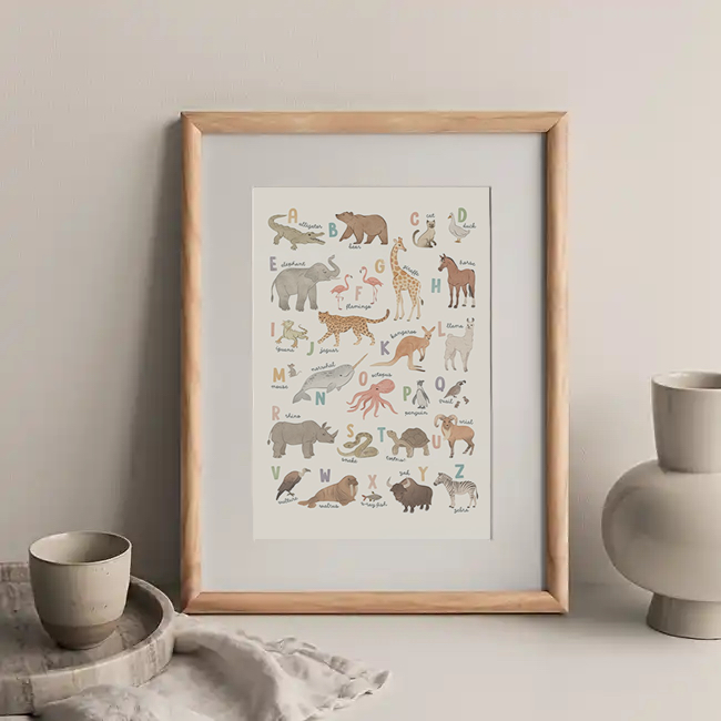 Wild Animal ABC Kids Poster