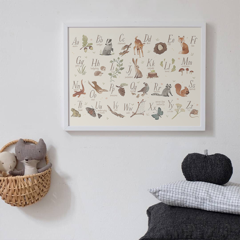 Woodland ABC Kids Poster