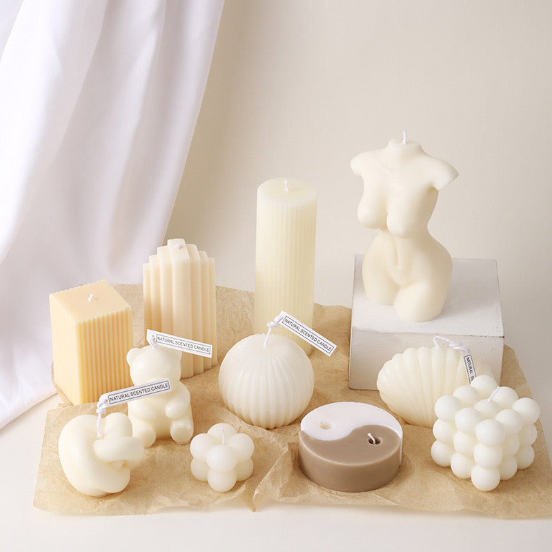 Striped Sphere Soy Scented Candle