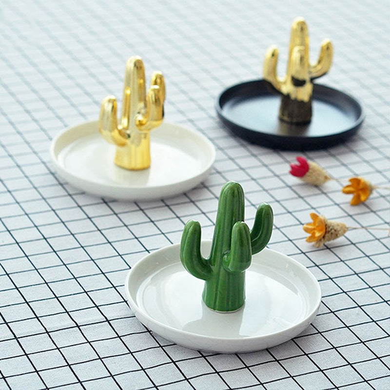 Cactus Ceramic Jewellery Tray - Ring & Earring Holder