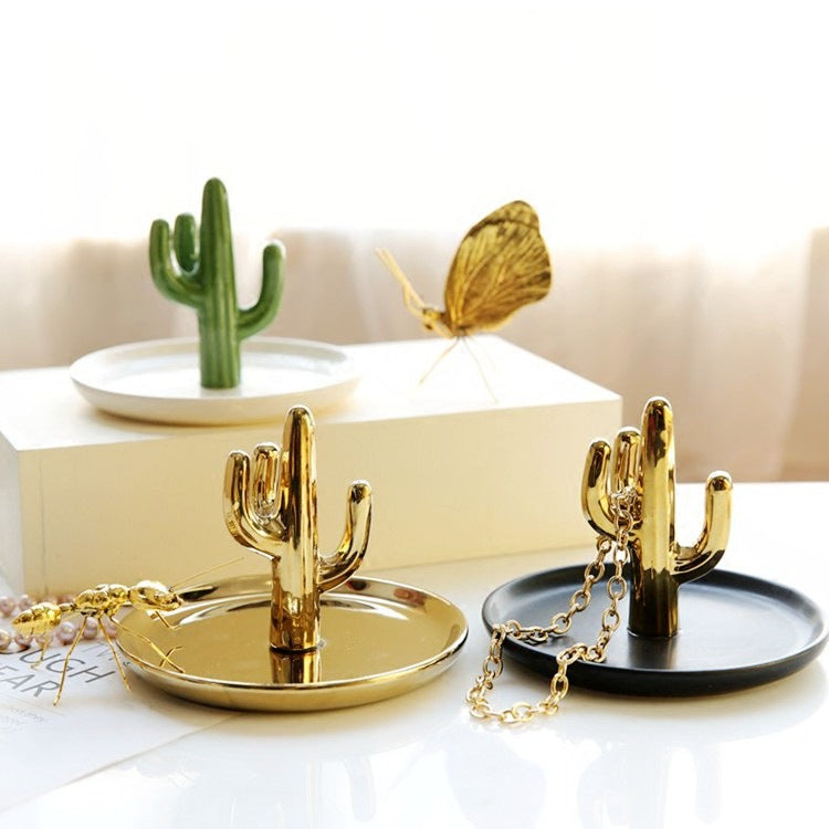 Cactus Ceramic Jewellery Tray - Ring & Earring Holder
