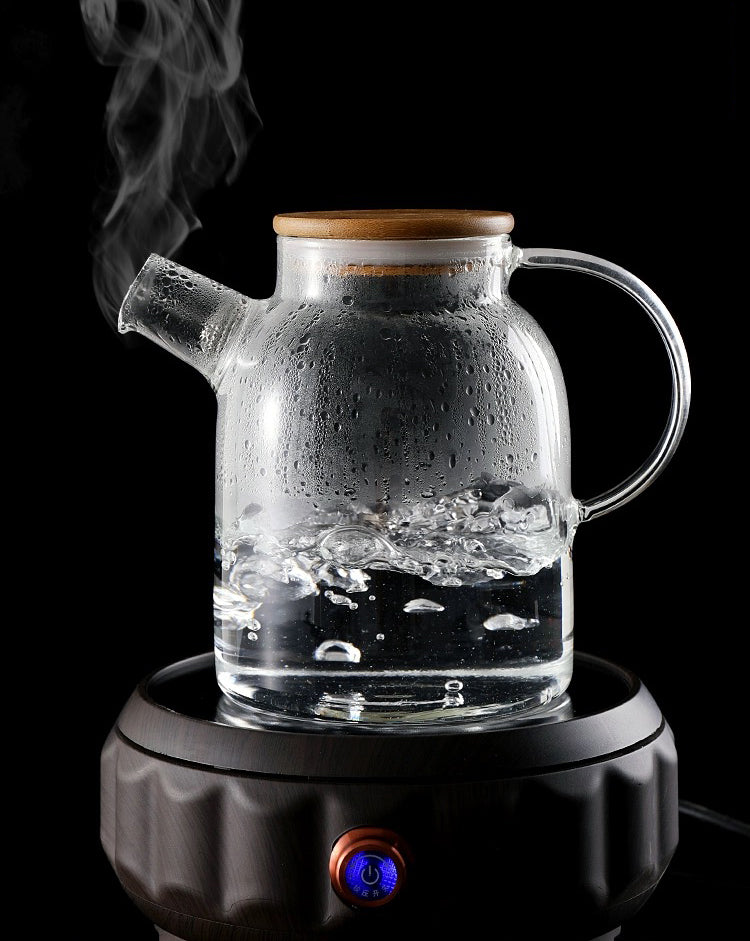Borosilicate Glass Teapot Set – 1.6L with 4 Double-Wall Glasses