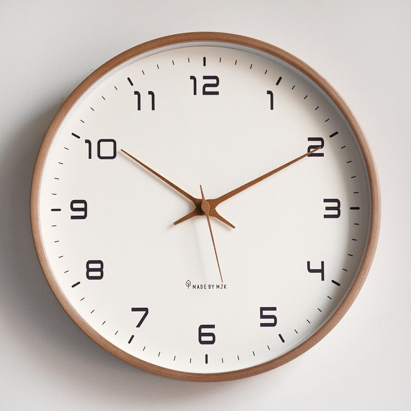 Minimal Curved Wood Wall Clock - 30cm