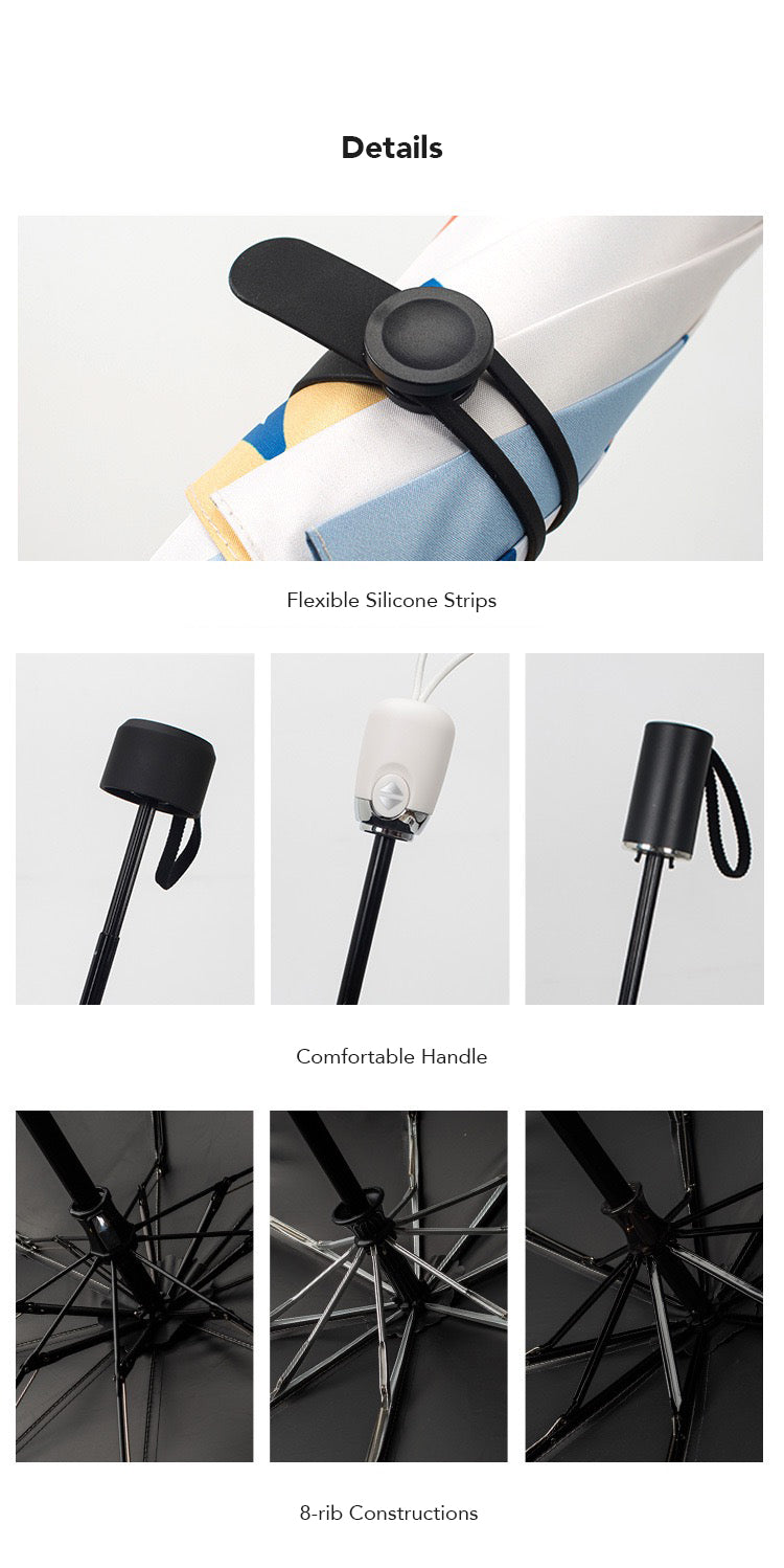 Animal Print Compact Umbrella - Automatic, UV Protection