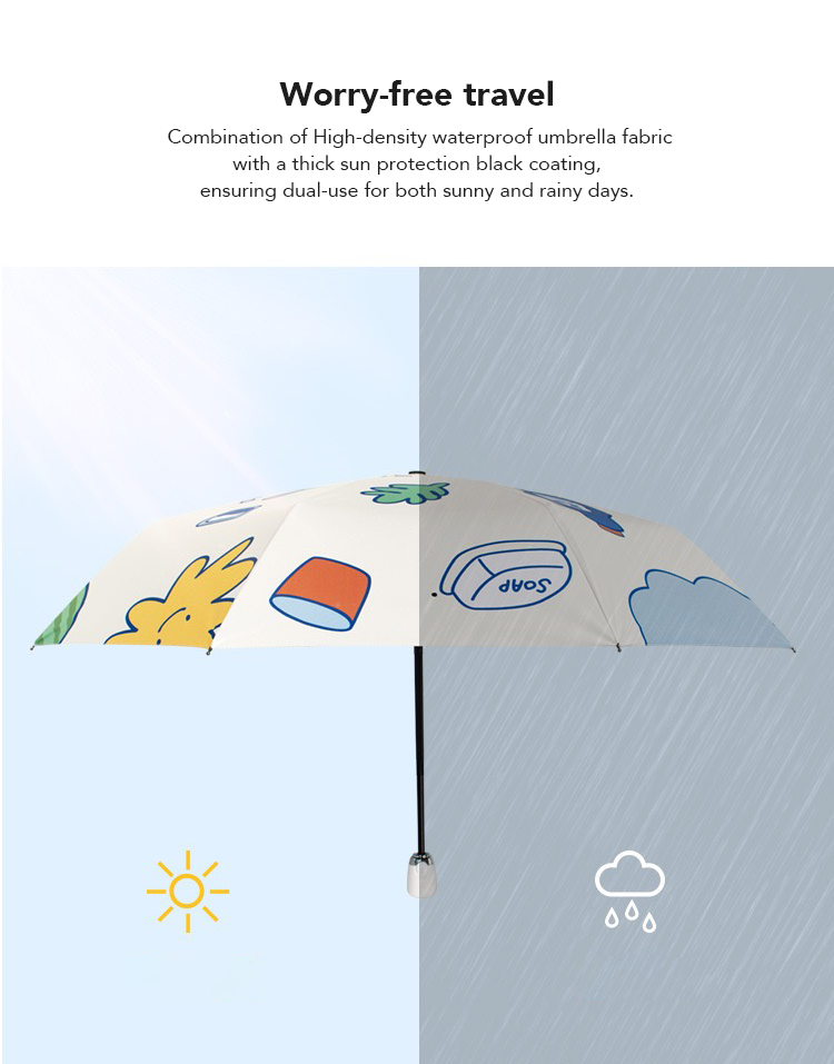 Animal Print Compact Umbrella - Automatic, UV Protection