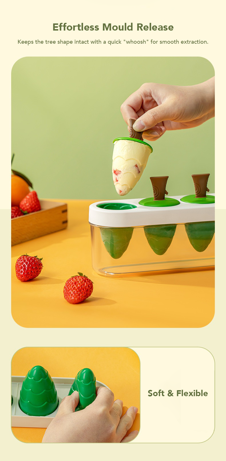 Silicone Ice Pop Mould with Container (4 Pops)
