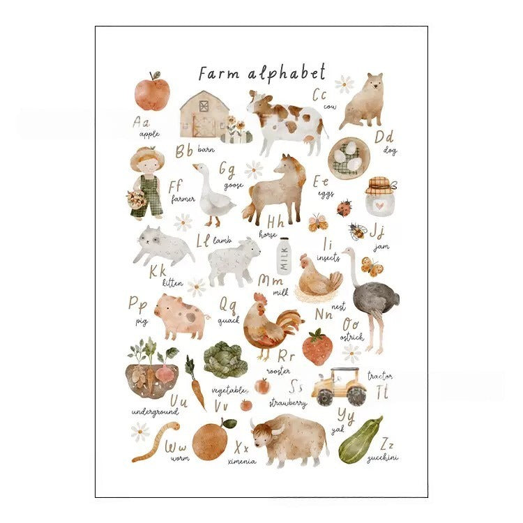 Farm ABC Kids Poster