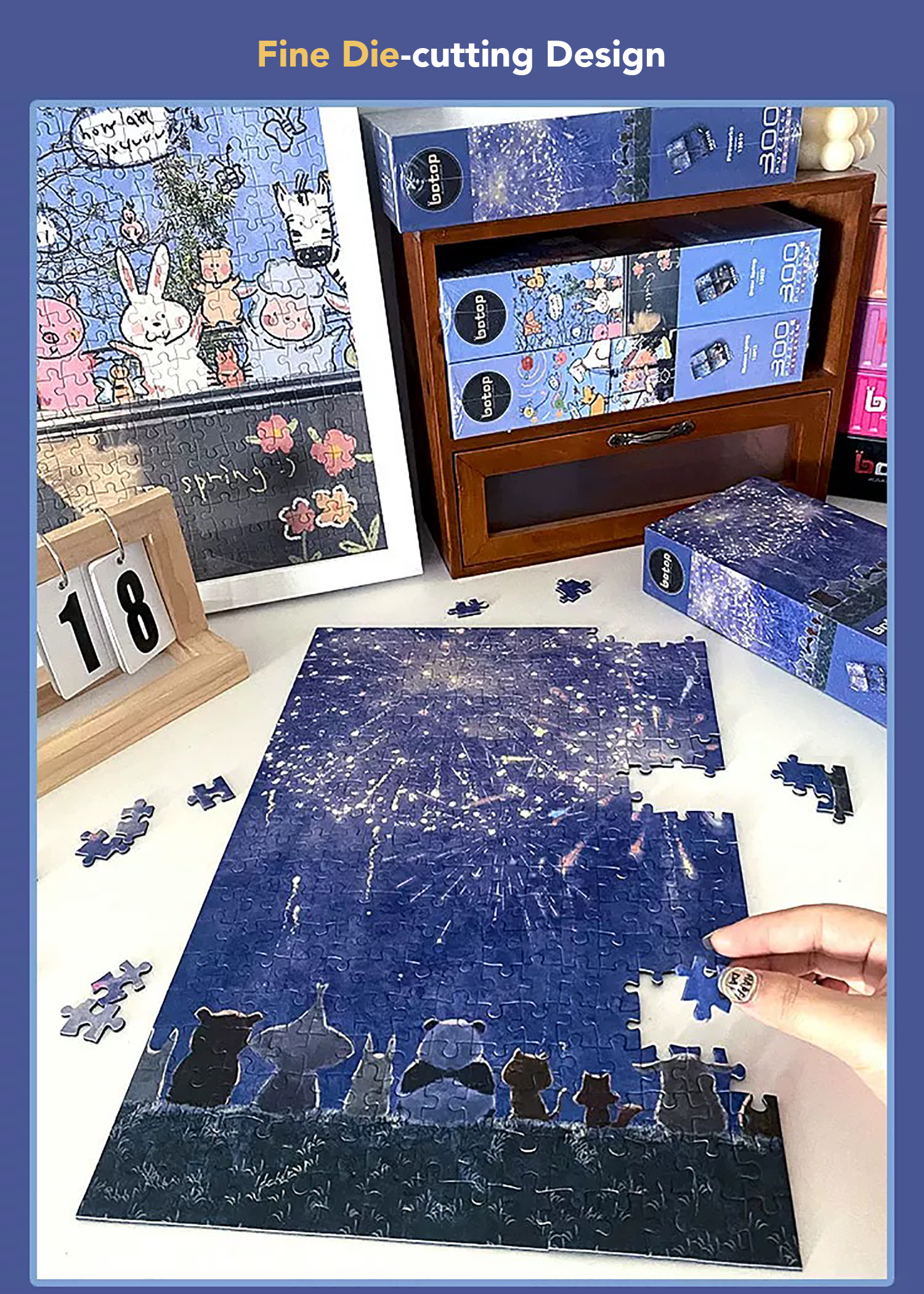 300pcs Premium Jigsaw Puzzle with Glitter Coating