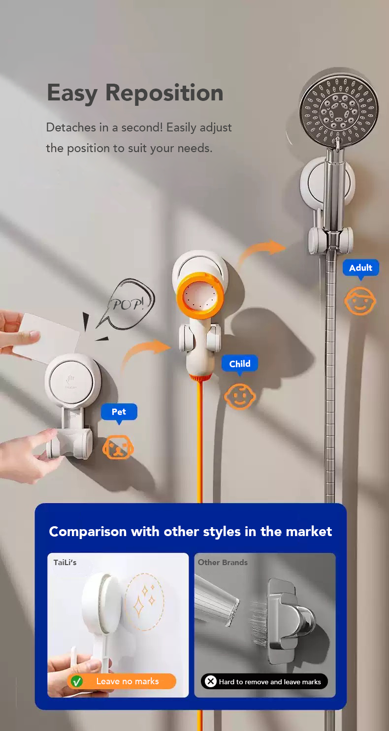 Adjustable Suction Cup Shower Head Holder