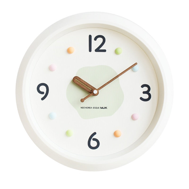 Pastel Dot Wall Clock – Silent, 30cm