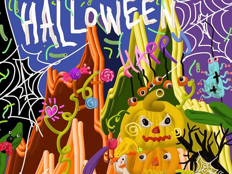 Halloween Large Canvas Tote Bag