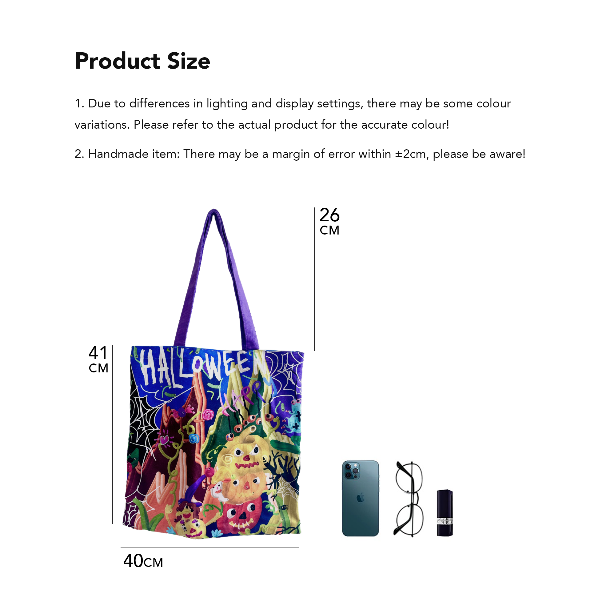 Halloween Large Canvas Tote Bag