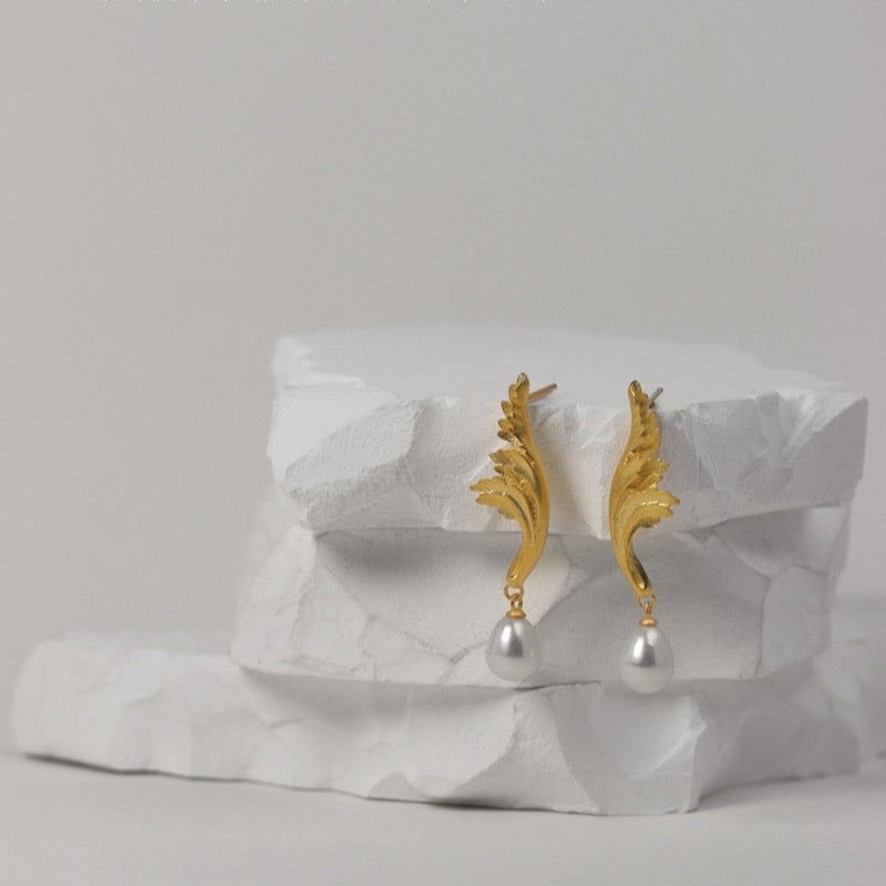 Acanthus Stud Earrings - Sterling Silver