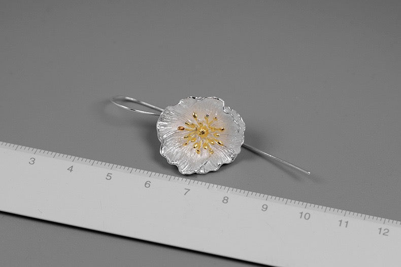 Poppy Drop Earrings - Sterling Silver