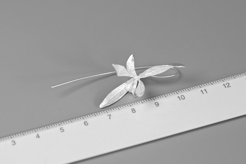 Orchid Drop Earrings - Sterling Silver