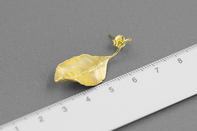 Autumn Leaves Stud Earrings - Sterling Silver