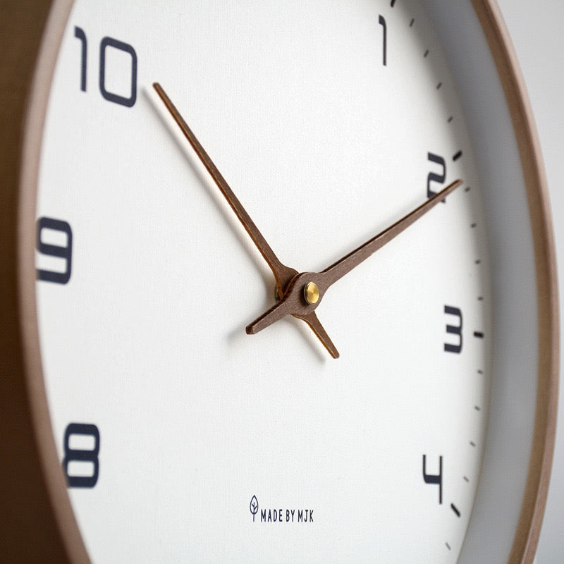 Minimal Curved Wood Wall Clock - 30cm