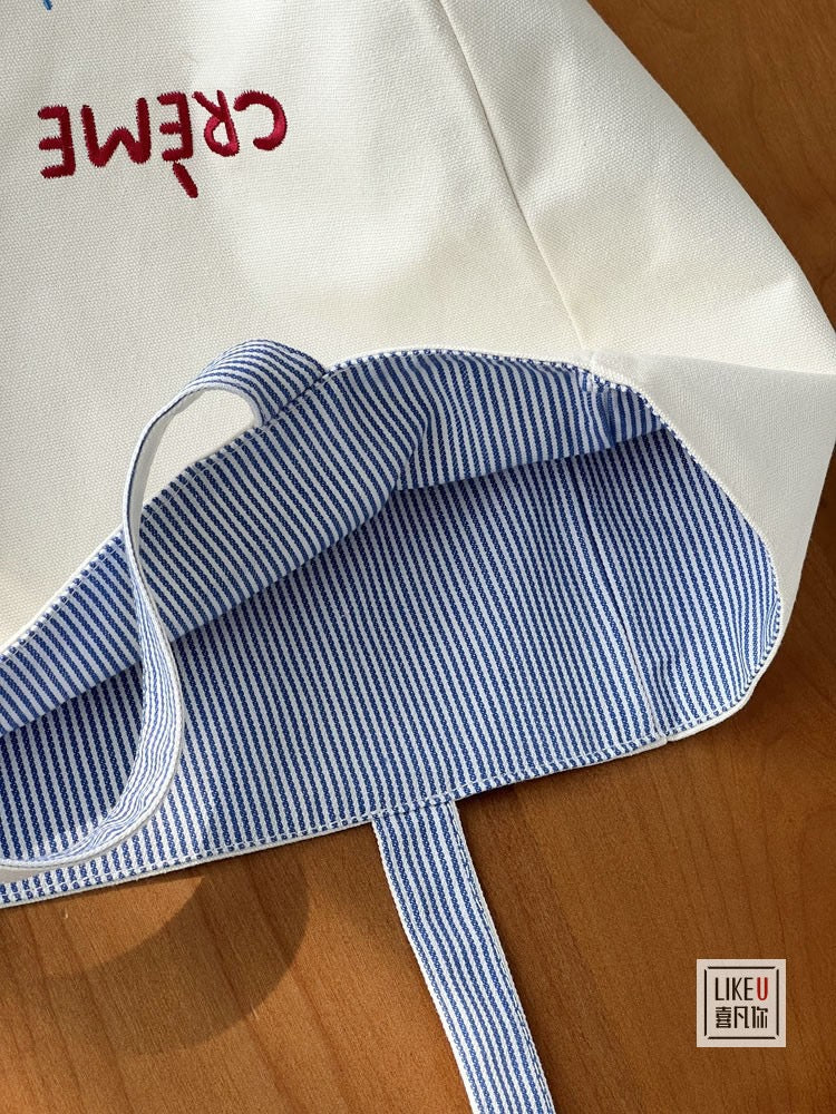 “CRÈME GLACÉE” Reversible Canvas Tote Bag