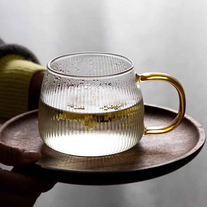 Strip Pattern Borosilicate Glass Mug