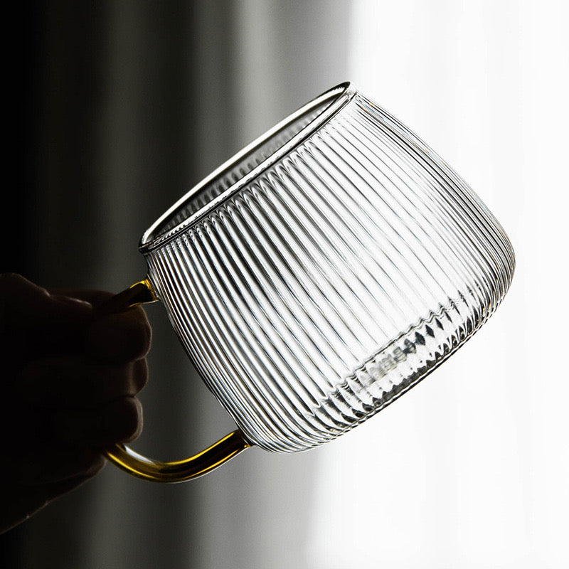 Strip Patterned Borosilicate Glass Mug