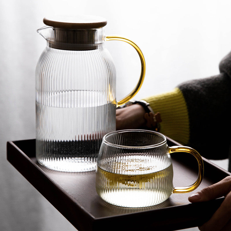 Strip Patterned Borosilicate Glass Mug
