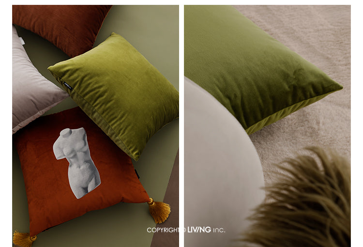 Velvet Cushion Cover – Solid Colour (45 × 45 cm)