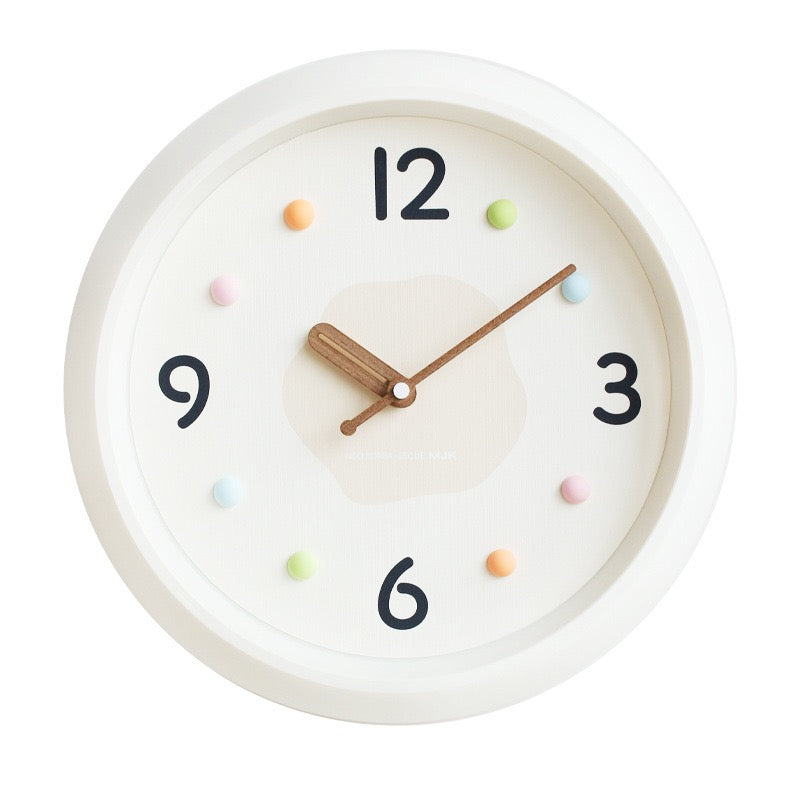 Pastel Dot Wall Clock – Silent, 30cm