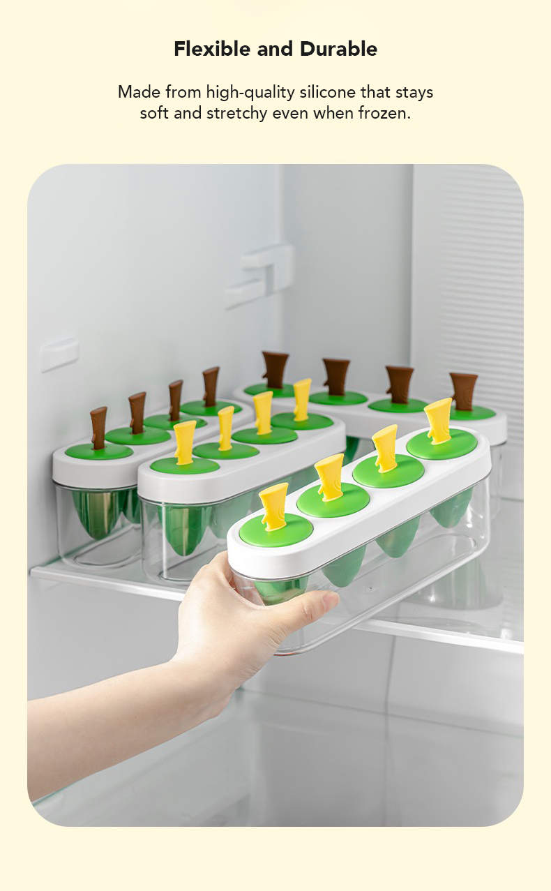 Silicone Ice Pop Mould with Container (4 Pops)