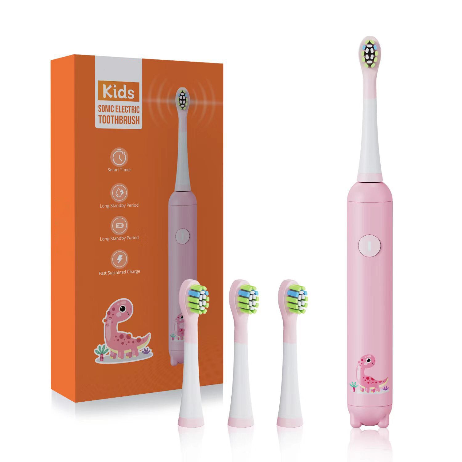 Kids Sonic Electric Toothbrush with Extra Brush Heads