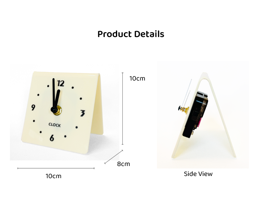Minimal Cream Acrylic Desk Clock