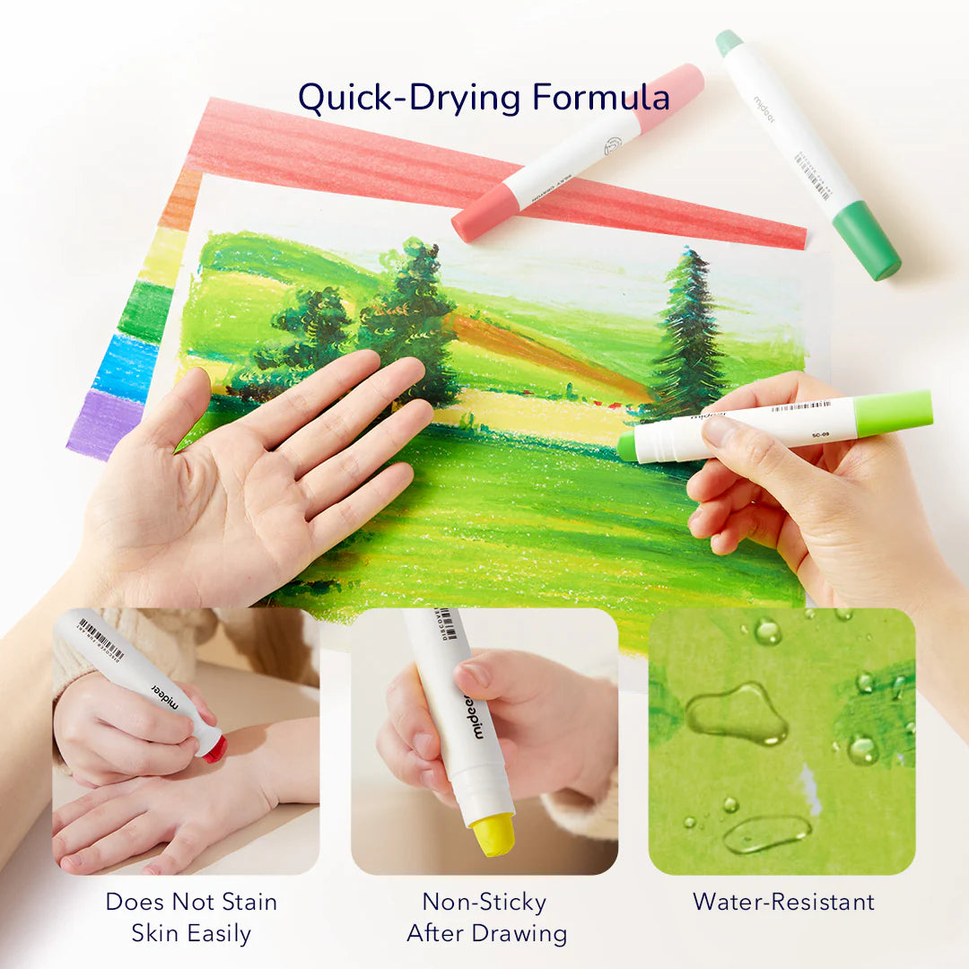 Silky Crayon Pens with Caps - New & Improved Version