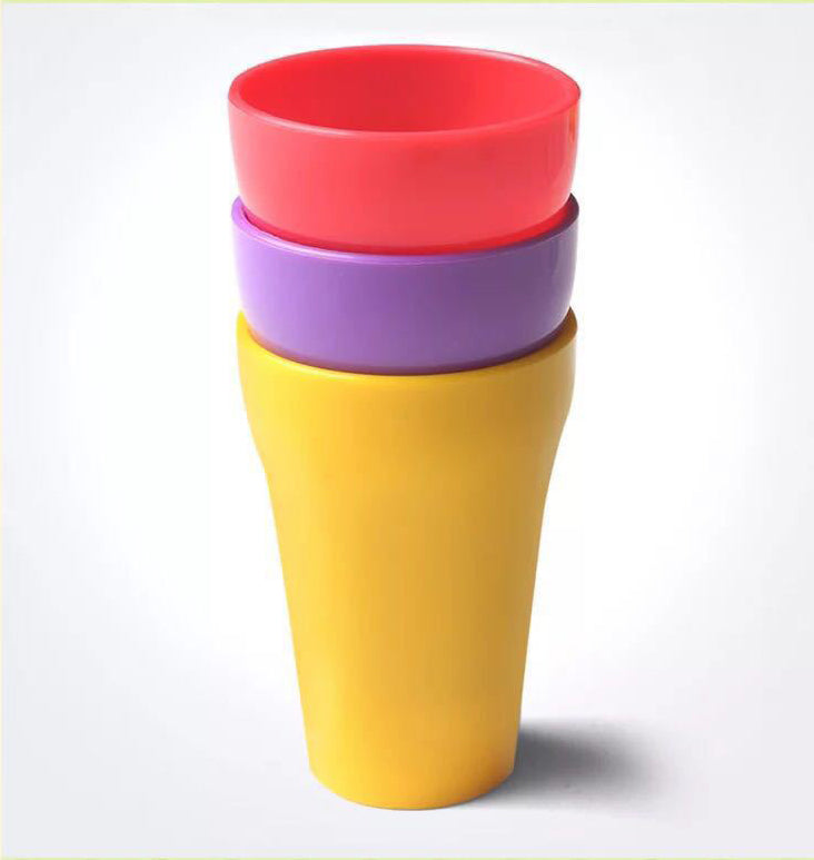 Kids Rinse Cup with Wall-Mounted Animal Holder