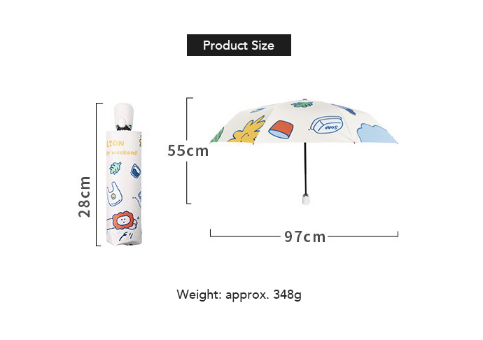 Animal Print Compact Umbrella - Automatic, UV Protection