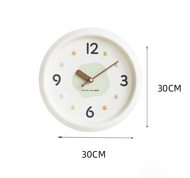 Pastel Dot Wall Clock – Silent, 30cm