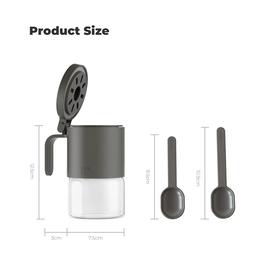 Glass Spice Jar with Dual Spoons - 300ml