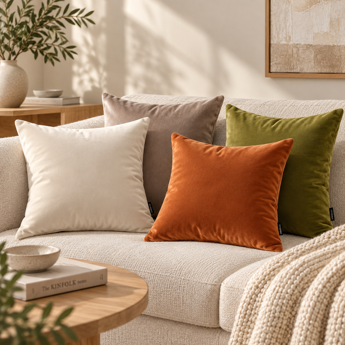 Velvet Cushion Cover – Solid Colour