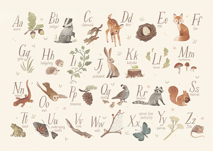 Woodland ABC Kids Poster