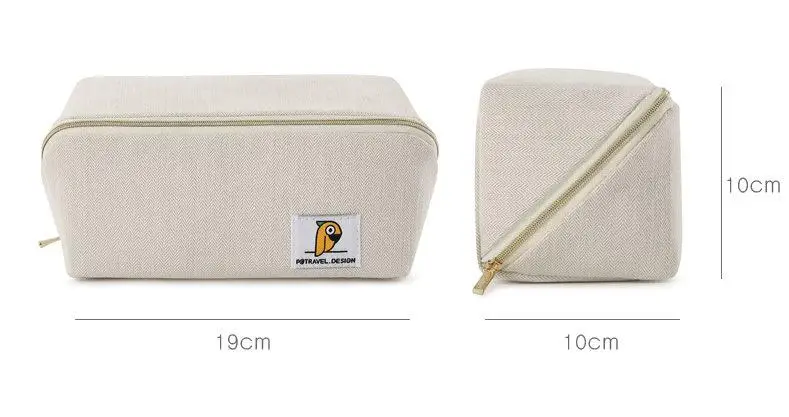 Minimal Travel Makeup Bag with Waterproof Lining