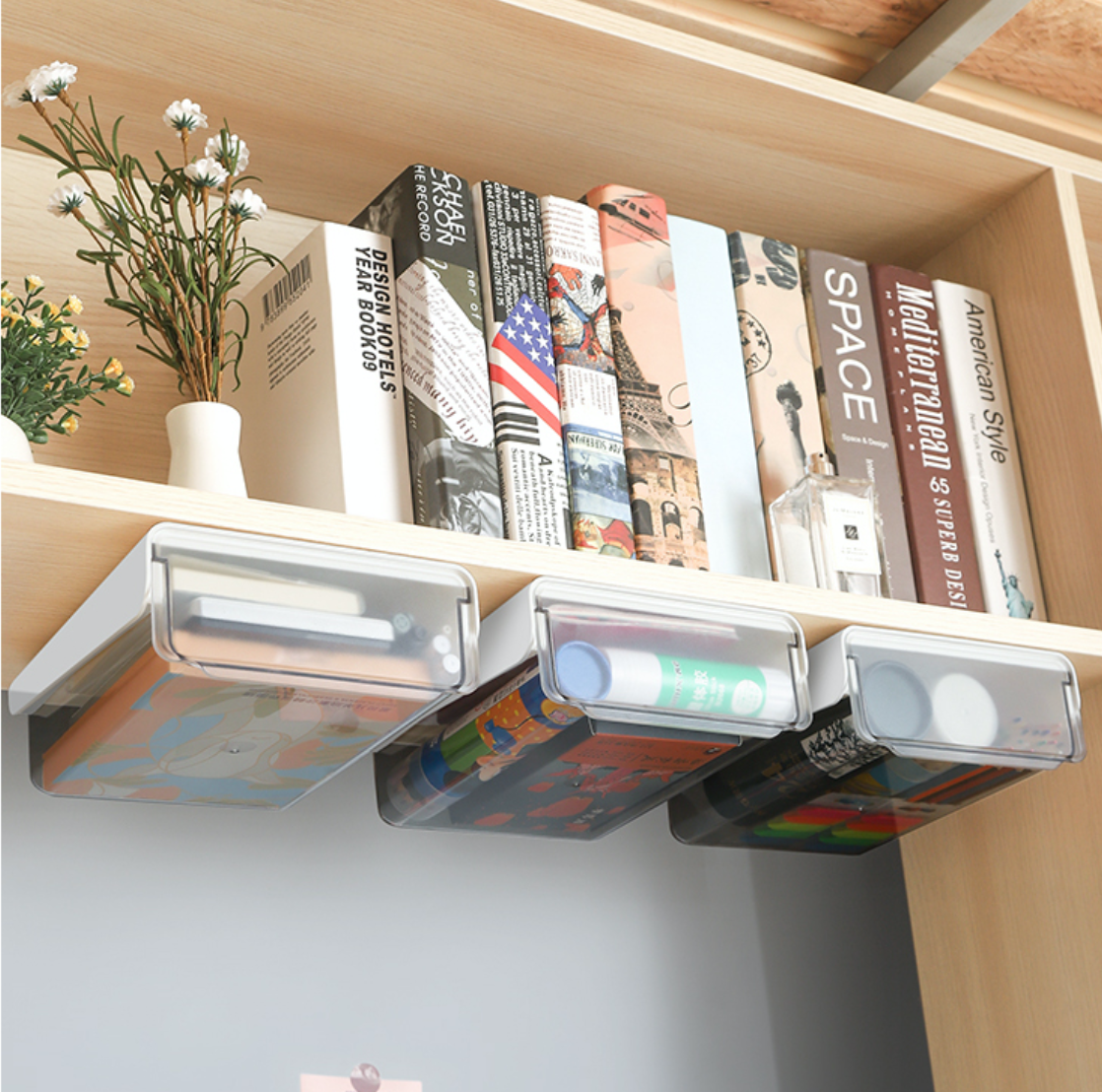 Under Desk Storage Drawers – Drill-Free Acrylic Organiser