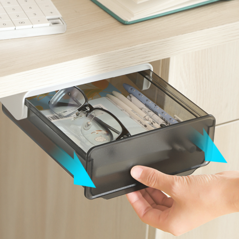 Under Desk Storage Drawers – Drill-Free Acrylic Organiser