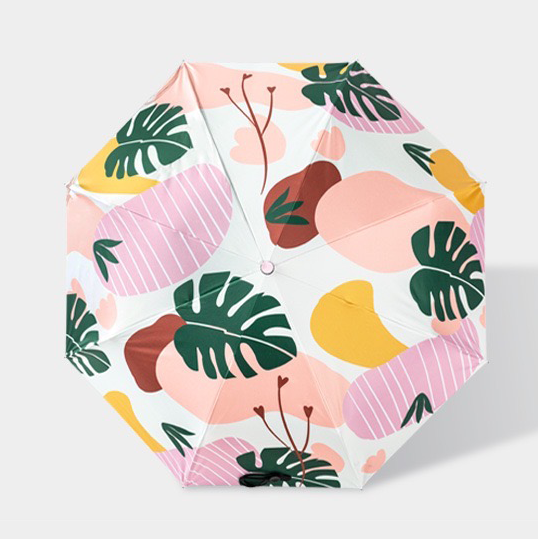 Floral Compact Umbrella - Automatic, UV Protection