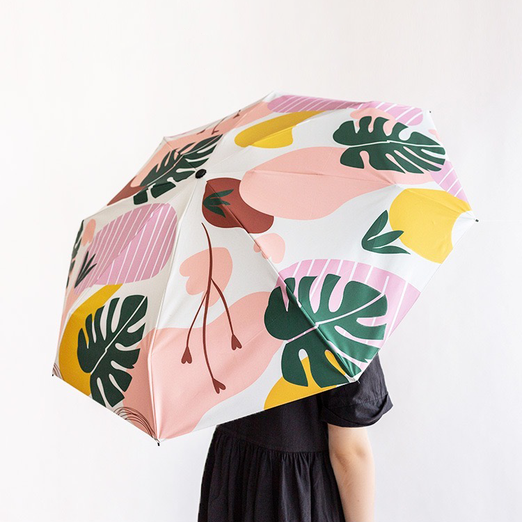 Floral Compact Umbrella - Automatic, UV Protection