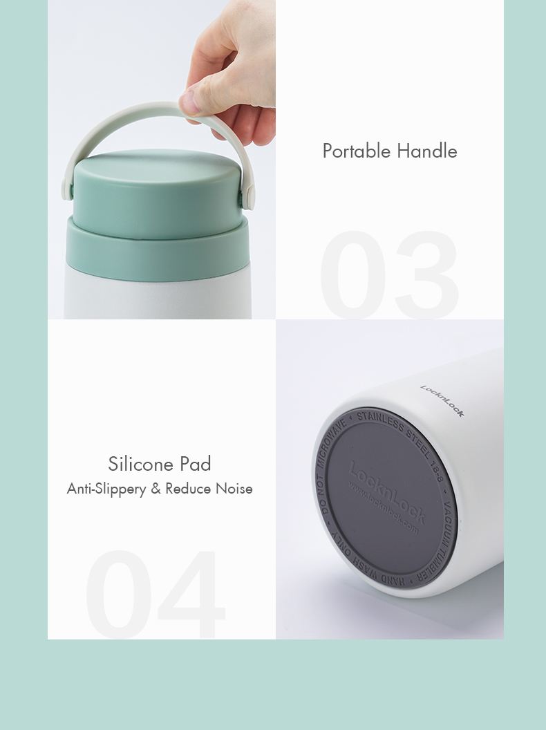 Thermal Handle Food Jar with Folding Spoon 500ml