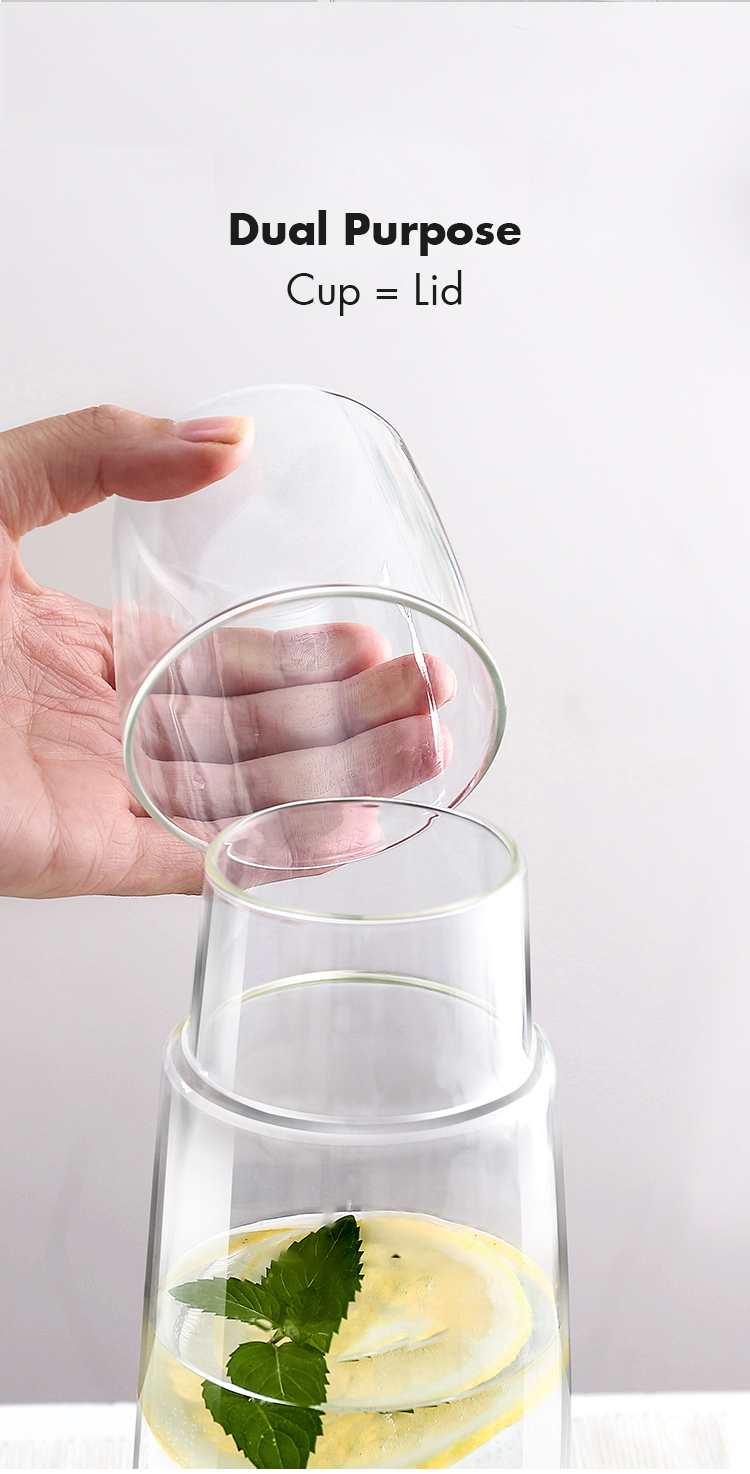 Borosilicate Glass Pitcher with Cup