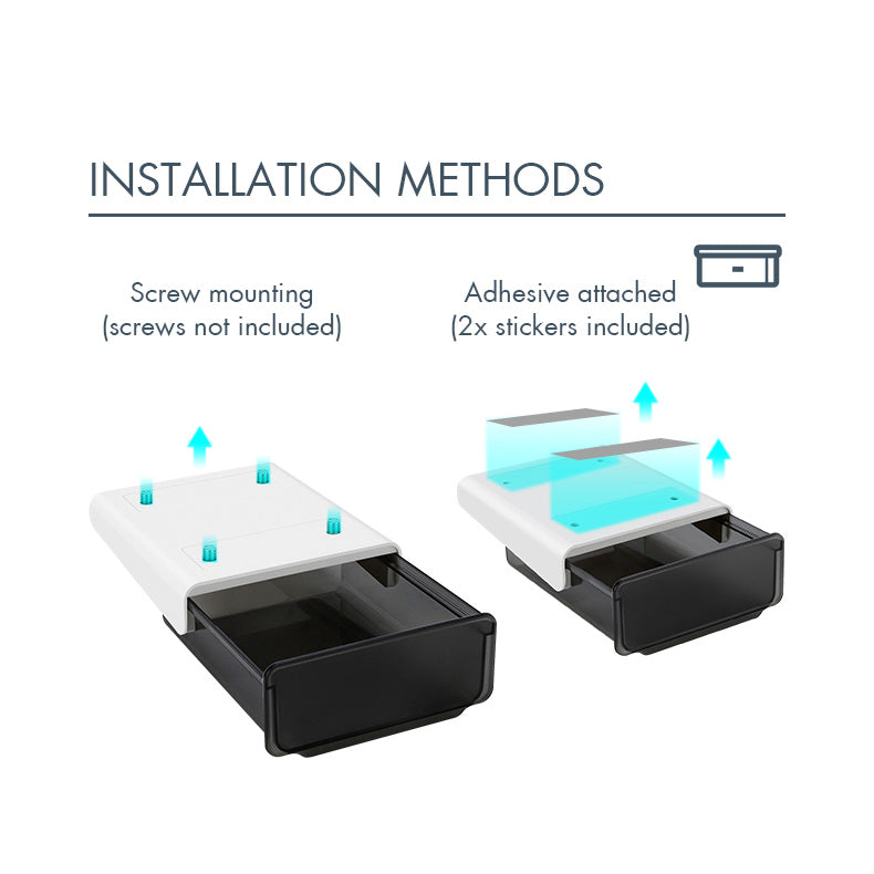 Under Desk Storage Drawers – Drill-Free Acrylic Organiser